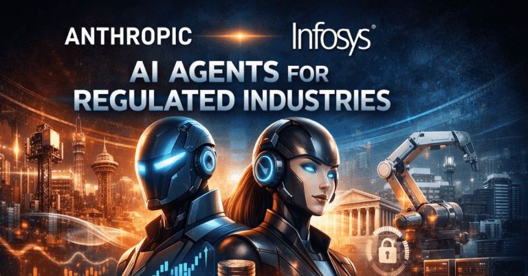 news cover graphic about the Anthropic–Infosys partnership