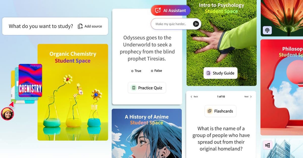 Adobe Launches Acrobat Student Spaces, a Free AI Study Tool  - feature image