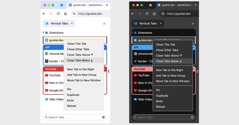 Chrome Vertical Tabs