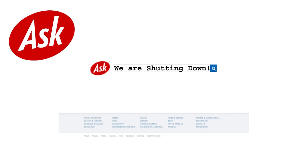Ask.com Has One Last Answer: It’s Shutting Down! - feature image